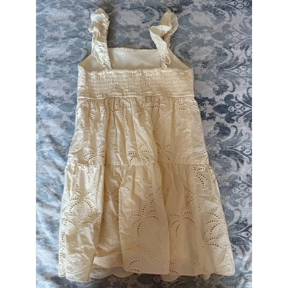 Chelsea & Violet Girls Dress 6X Ivory Eyelet Embroidered Ruffle Tiered Boho